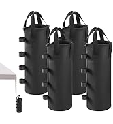 Malomke 140 LBS Top Zipper Sand Bags for Canopy Legs, Canopy Weights Set of 4, Extra Large Sand B...