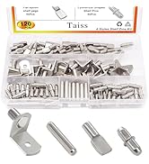 Taiss 120PCS Shelf Pins Kit 4 Styles,Nickel Plated Shelf Support Pegs,Shelf Bracket Pegs,Bookshel...