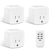 HBN Remote Control Outlet with 100FT RF Signal, Wireless On Off Switch Plug for Household Applian...