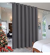 RYB HOME Blackout Room Divider Curtains Privacy Loft Screen Adjustable Ceiling to Floor Curtain &amp;...