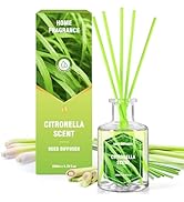 SCENTORINI Citronella Reed Diffuser Set, Citronella Oil Diffusers, 6.7 Fl Oz Summer Scented Diffu...