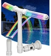 POOLHOUR Pool Fountain with 10 Colors Rainbow Lights for Above Ground/Inground Pools, Dual-Head A...