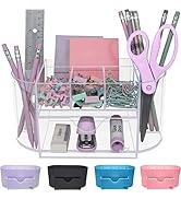 Desk Organizer Pen Holder Acrylic for Office Supplies and Desk Accessories Clear Office Organizat...