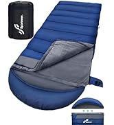 Sportneer 0 Degree Sleeping Bag, Crystal Velvet Fabric Lining XXL Winter Cold Weather Sleeping Ba...