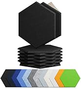 Amantech 12 Pack Acoustic Panels Self Adhesive Sound Proof Foam, High Density Sound Acoustic Foam...