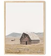 Haus and Hues Framed Barn Wall Art - Farmhouse Framed Wall Decor, Modern Barn Pictures, Large Rus...