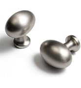 BEILEIOU Oval Brushed Nickel Cabinet Knobs, Zinc Alloy for Drawer Knobs for Dresser Cupboard Ward...