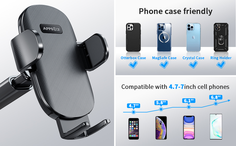 work perfectly with big cellphones with thick cases