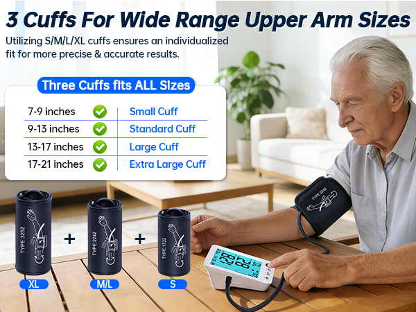 blood pressure monitor cuff sizes