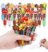 DIYASY 30 Pcs Thanksgiving Mini Multicolor Pens, 4-in-1 Fall Pen Bulk | Cute Retractable Ballpoin...