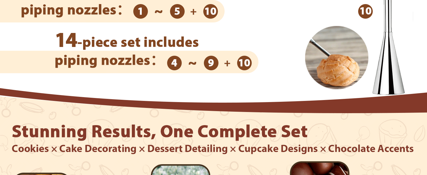 Reusable Piping Bags and Tips Set