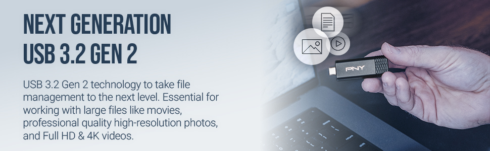 PNY Pro Elite V3 Type-C USB 3.2 Gen 2 Flash Drive - Next Generation USB 3.2 Gen 2