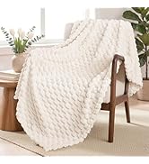 Exclusivo Mezcla Fleece Throw Blanket for Couch, Extra Large Fuzzy Ivory Bed Blankets, Soft Cozy ...