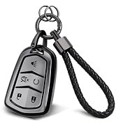 PIFOOG Key Fob Cover Fit for Cadillac XT4 XT5 XT6 CTS ATS XTS CT6 SRX 5-Button 