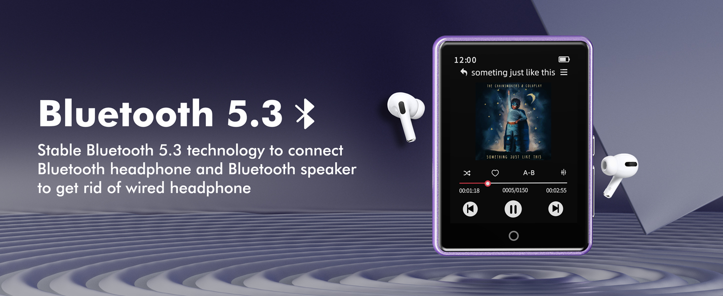 64GB MP3 Player with Bluetooth 5.3,Portable MP3 Player with Speaker for Kids