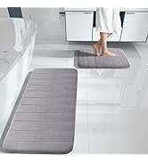 Yimobra Large Memory Foam Bathroom Mat 2 Pieces Set, Non Slip - Super Water Absorption Soft Bath ...