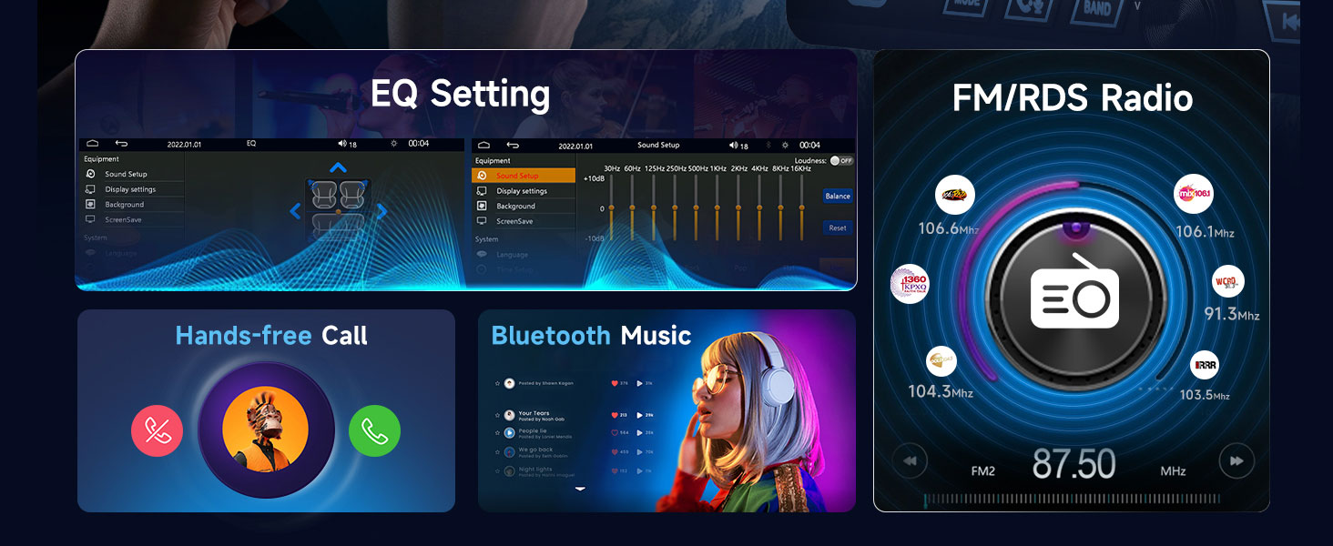 single din touch screen car stereo