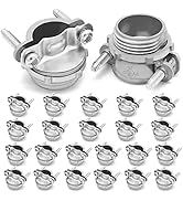 Fuzbaxy 24pcs 1/2Inch Clamp Type Cable Connectors for Metallic Conduit Protect Cables Silver-Zinc
