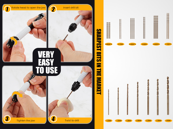 Mulwark Precision Pin Vise Hand Drill Set