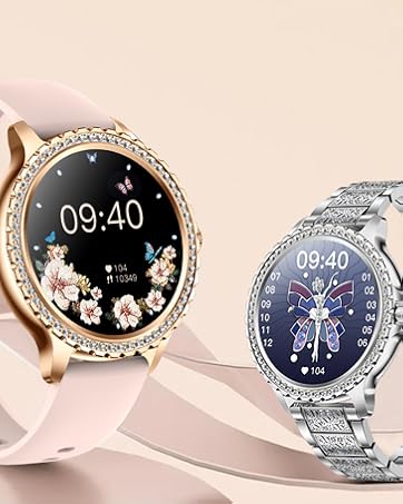 ladies fashion smart watch with synthetic diamond watch face