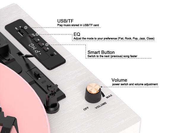 Bluetooth turntable with display