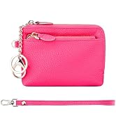Teskyer Coin Purse Pouch, RFID Blocking Credit Card Holder Zipper Wallet with Wrist Strap and Key...