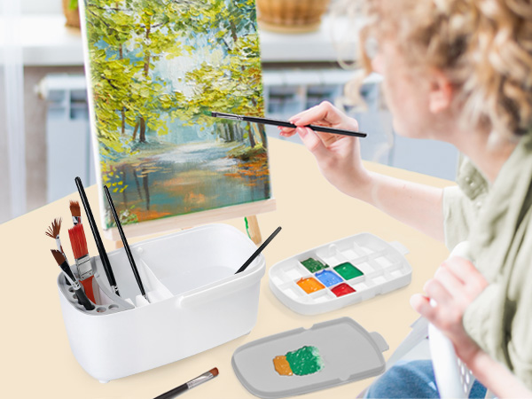 paint brush holder/cleaner