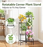 3-Tier Large Plant Stand Indoor with 7.9-Inch Wide Drainage Tray