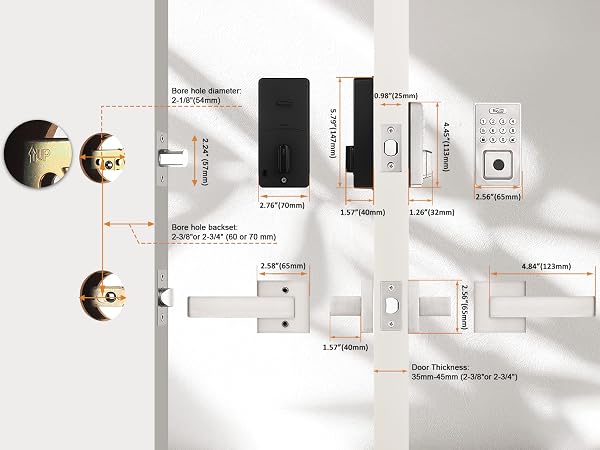 brushed nickel smart door handle