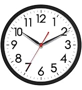 AKCISOT Wall Clock 10 Inch Silent Non-Ticking Modern Wall Clocks Battery Operated - Analog Small ...