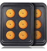Small Baking Sheets, Nonstick Baking Toaster Oven Tray Cookie Sheet, 1 or 2 Person Household, Set...