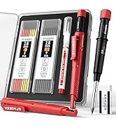 STAGEEK Carpenter Pencil with Sharpener, Mechanical Carpenter Pencils with 19 Refills, constructi...