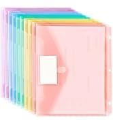 Forvencer Binder Pocket, 10 Pack Super Heavyweight Plastic Folders with Tight Closure, Binder Fol...