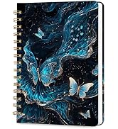 Hllwxrk Lined Spiral Journal Notebook, A5 College Ruled Spiral Notebook for Women, Hardcover with...