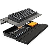 3 in 1 Keyboard Stand w/Wrist Rest and Storage Tray - Klearlook [Ultra Comfortable] PU Leather Wr...