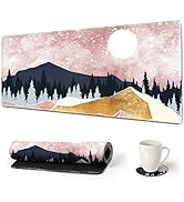 ARTSO Large Gaming Mouse Pad with Stitched Edges, XXL Extended Keyboard Mat Long Mousepad Desk De...