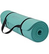 Gaiam Essentials Thick Yoga Mat Fitness &amp; Exercise Mat with Easy-Cinch Yoga Mat Carrier Strap, 72...