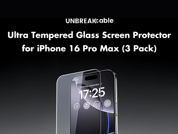 Tempered Glass Screen Protector for iPhone 16 Pro Max