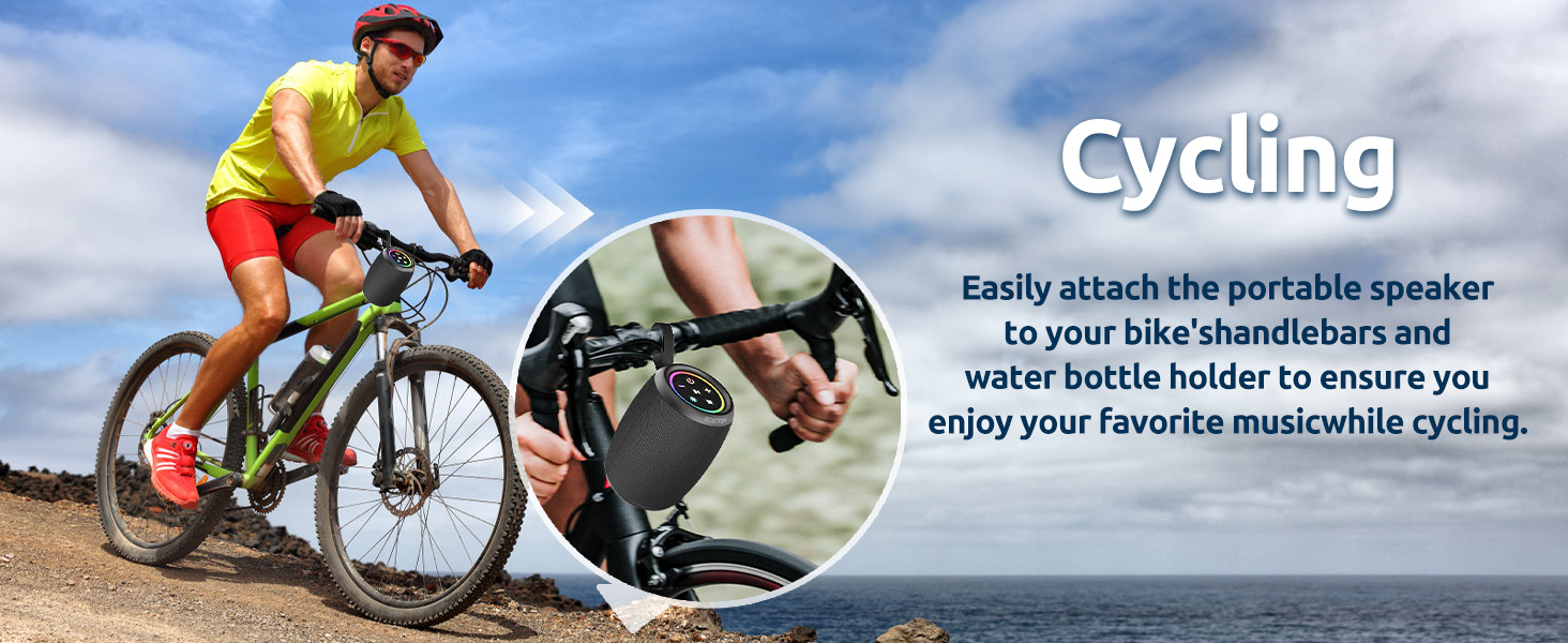 Easily attach the speaker to bike&amp;amp;#39;s handlebars/water bottle holder to enjoy music while cycling