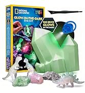 National Geographic Glow in The Dark Dig Kit - Excavate 6 Glow in The Dark Rocks &amp; Dinosaurs from...