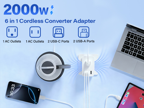 Voltage Converter US to Europe, 220 to 110 Converter for European Travel