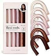 Kitsch 'Flexi Rods' hair curling set showing pink packaging and multiple flexible foam hair rollers in graduated skin tone shades.