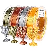 AMOLEN PLA 3D Printer Filament,PLA Filament 1.75mm,Silk Filament Bundle,Gold, Silver,Bronze, Red ...