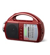 Audiocrazy Weather Radio Portable AM FM Radio with Bluetooth Rechargeable Emergency Radio Built-i...