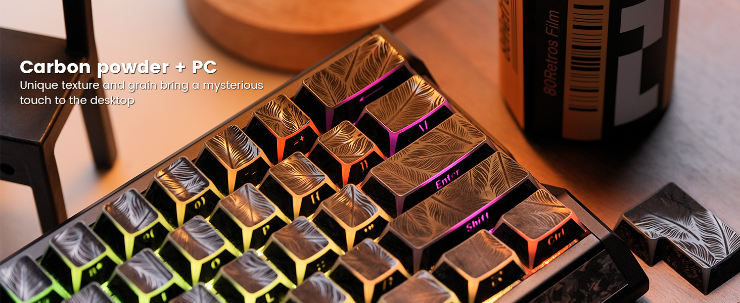 Carbon Powder PBT keycaps
