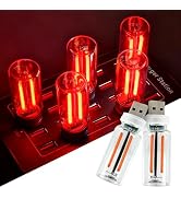 2 PCS USB Car Lights, Touch Dimmable Retro Mini Glass Bottle LED Ambient Night Light for Vehicle ...