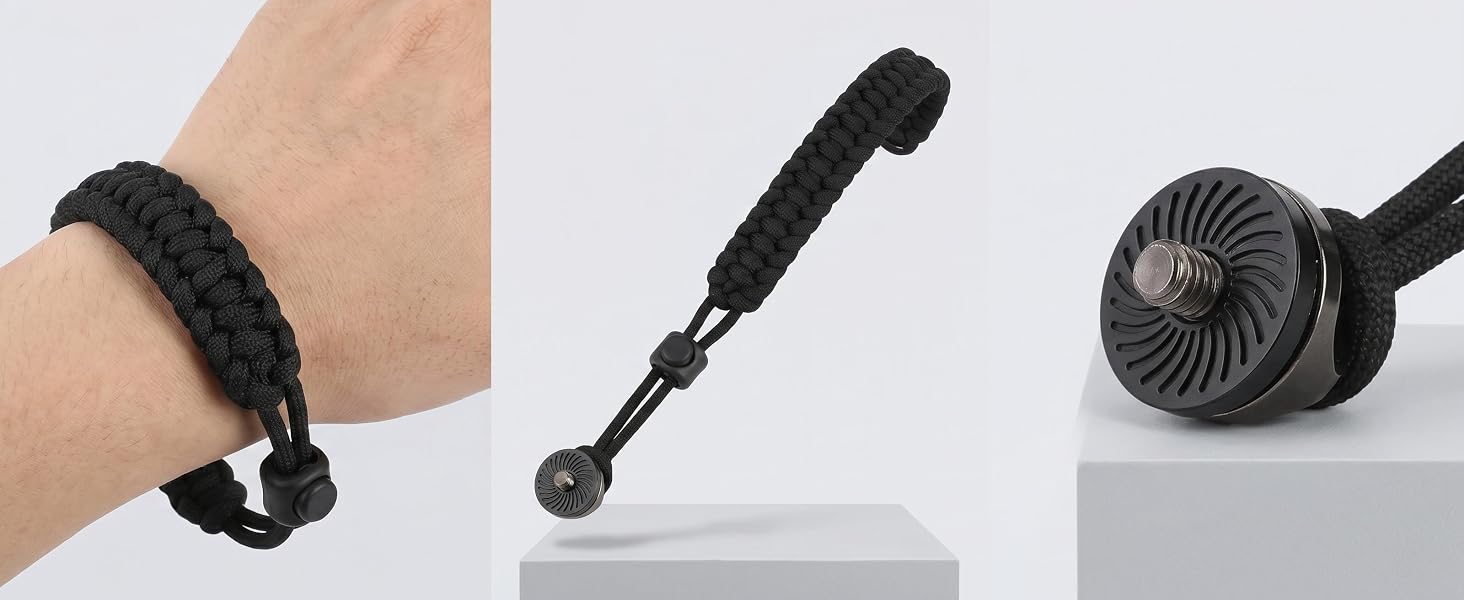  Quick-release buckle – Snap on/off in 1 second. Never miss a shot.