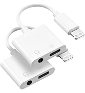 [Apple MFi Certified] 2 Pack Lightning to 3.5mm Headphone Jack Adapter, 2 in 1 Headphone Adapter ...