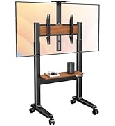 Perlegear Motorized Mobile TV Stand on Wheels for 37–86 Inch TVs up to 154 lbs, Electric Height A...