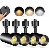 VANoopee 3-Color 10W H Track Lighting Heads Dimmable LED Track Light Heads Bright Rail Ceiling Sp...